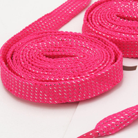 Lacets plats en polyester doré et argenté de 8 mm, accessoires de chaussures multicolores pour chaussures décontractées et de sport, vente chaude