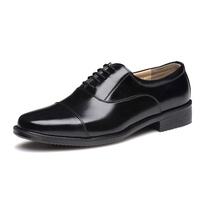 Bottes de travail formelles d'affaires de bonne qualité à la mode chaussures d'officier de sécurité noires en cuir brillant