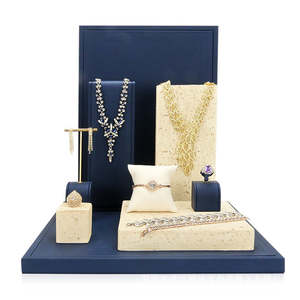Juego de soporte de exhibición de joyería de gamuza personalizado Jinsky, escaparate de accesorios Premium para anillos, pulseras, pendientes, collares - Product Image 3