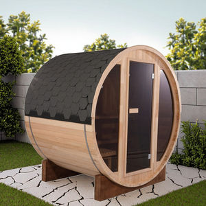 Sauna extérieur à vapeur traditionnelle en <span class=keywords><strong>bois</strong></span> massif de pin en verre <span class=keywords><strong>plat</strong></span> avec <span class=keywords><strong>chauffe</strong></span>-sauna/poêle Harvia - Product Image 2