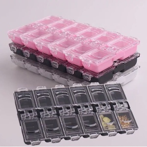 <span class=keywords><strong>Boîte</strong></span> de <span class=keywords><strong>rangement</strong></span> de <span class=keywords><strong>manucure</strong></span> en plastique rose, 12 compartiments de haute qualité, vente en gros - Product Image 3