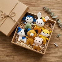 Porte-clés amigurumi tendance 2026 en forme de boule, écologique, fait main, lapin, ours, singe, logo personnalisable, cadeau pour femme