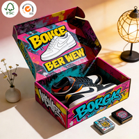Caja de Color Personalizada de Alta Calidad, Caja de Papel de Color, Empaque de Caja de Color con Ventana Transparente, Caja de Papel de Color para Zapatos, Botas y Zapatos de Diseñador