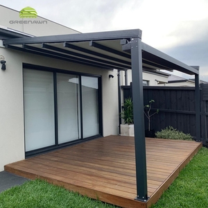 Pérgola de Aluminio de 2 Postes con Techo Retráctil de PVC Impermeable para <span class=keywords><strong>Terraza</strong></span> - Product Image 1