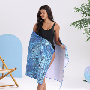 Serviette de plage Sanhe à imprimé gaufré 80x160cm en microfibre à séchage rapide et absorbante pour la plage et la natation - Product Image 4