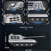 Reobrix 77037 2026 Nuevo MOC City E100 Tanks, Juguete Educativo de Construcción DIY para Niños, Regalo, 1498 Piezas, Juego de Bloques de Construcción