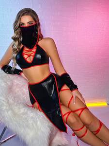 UXX-0143 Lingerie Sexy di Lusso Alta Qualità Costume da Festa per Ragazze Uniforme Bondage Abbigliamento Femminile in Pelle Outfit da Spogliarellista - Product Image 2