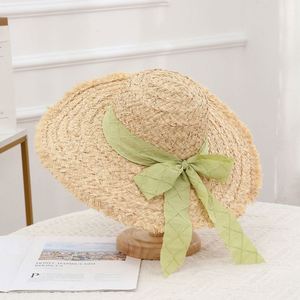 Raffia <b>Straw</b> <b>Hat</b> Women's Tie-Up Sun Beach Vacation Beach <b>Hat</b> Outdoor Sun Protection <b>Straw</b> <b>Hat</b> - Product Image 5
