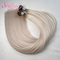 Extensions de cheveux naturels humains à pointe K, capsules plates, pointe originale, capsules de kératine, texture Kinky Straight