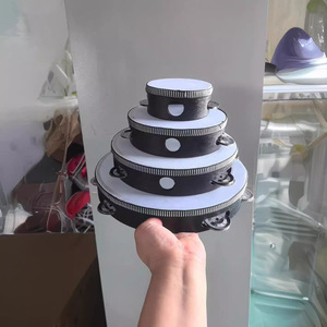 Tambor de percusión Orff, tambor de mano negro de una sola fila para jardín de infantes, instrumento de baile para enseñanza musical - Product Image 1