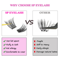 SP grosir bulu mata hitam Matte Cluster Volume C D Curl Mix gaya segmen pre-cut DIY Lash Cluster Kit Ekstensi