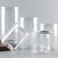 Pot d'emballage rond en plastique transparent pour chocolats, bonbons, biscuits et snacks, avec couvercle, mignon et hermétique, très populaire sur Instagram
