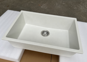 للبيع بالجملة حوض مطبخ بلؤلؤ فردي متتالي 29 بوصة حوض مطبخ أبيض تحت جبل 73x46 مع قسمين لفصل الأطباق - Product Image 6