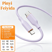 Câble USB-C vers USB-C 60W, charge rapide, transfert de données haute vitesse, flexible, durable, câble de charge TPE pour smartphone et tablette