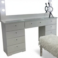 Ulink HOT Miroir de maquillage mural réglable en MDF au design japonais de luxe et durable - Coiffeuse avec ampoules LED