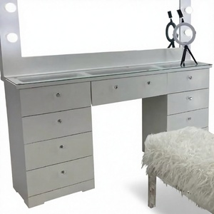 Ulink HOT Table de maquillage de luxe japonaise au design durable en MDF avec miroir et ampoules LED - Product Image 4