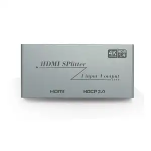 OEM ODM Ultra HD 4Kx2K 4 พอร์ต 4 พอร์ต HDMI แยกวิดีโอ 1x4 4K30Hz HDMI V1.4 Splitter 1 ใน 4 ออก 4K 3D 1080P