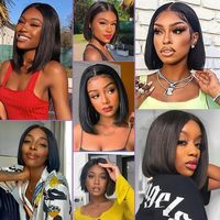 X-TRESS dentelle avant Bob perruques cheveux humains 13x4 HD dentelle sans colle Bob perruque cheveux humains courte droite frontale Bob perruques