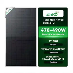 Tijger Neo Jinko Merk 490W N-TYPE 60hl4 Mono 470W 475W 480W 485W 490W Zonnepanelen Met Tuv/Ce Certificering Voor Zonnestelsel