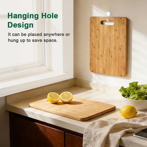 Juego de 3 Tablas de Cortar de Bambú Natural con Orificio para Colgar, Pequeña, Mediana y Grande, para Uso Diario en la Cocina - Product Image 6