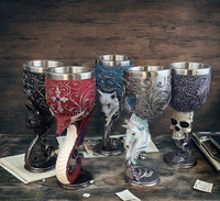 Gobelet Zodiaque Dragon Skull en Acier Inoxydable à Double Paroi 200ml – Calice Gothique Viking pour Halloween, Verre à Vin, Verre à Cocktail, Fête et Bar