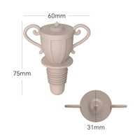 Bouchons de bouteille de vin en silicone personnalisés en gros, forme trophée, logo couleur personnalisé, réutilisables, hermétiques, cadeaux d'entreprise