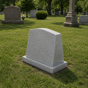 Lápida de Granito, Monumento Funerario de Estilo Tradicional Americano, Piedra Inclinada de Granito - Product Image 5