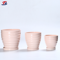 Ventes en gros de pots de fleurs en céramique de style nordique, décoration moderne pour la maison, pots de plantes d'intérieur avec soucoupe