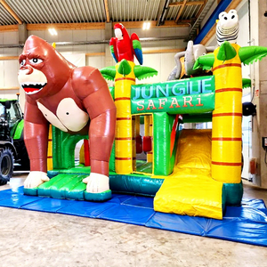 Chateau gonflable safari dans la jungle <b>inflatable</b> commercial bouncy castle and slide combo bouncer jumping bounce <b>house</b> - Product Image 1