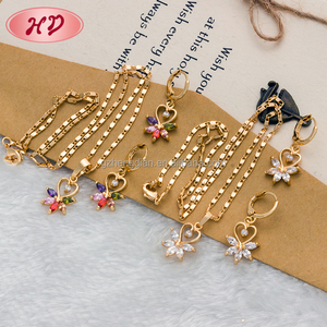 Moda Popular nuevos modelos chica pendiente Chapado en conjuntos de joyas para <span class=keywords><strong>el</strong></span> oro <span class=keywords><strong>turco</strong></span> diseños de joyas - Product Image 4