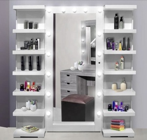 Espejo de pie con Bluetooth y luces LED, decoración para el hogar, estantería invisible para libros, espejo de cuerpo entero para <span class=keywords><strong>vestir</strong></span>, venta al por mayor. - Product Image 1