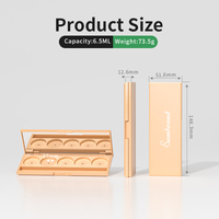 Conteneur vide de luxe pour maquillage, 5 compartiments, en matériau PCR personnalisé, compact pour fard à paupières 26 mm