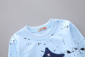 Conjuntos de Ropa para Niños, Trajes de Algodón Azul de Manga Larga para Niños, Conjunto con Estampado de Estrellas - Product Image 4