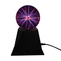 Boule de plasma en verre de 4 pouces avec interrupteur manuel, design moderne pour bar et usage domestique