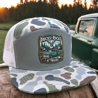 Casquette de baseball personnalisée avec logo tissé, 7 panneaux, visière plate, fermeture snapback, maille, modèle Como 168P, casquette trucker, Gorras