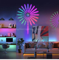 Feux d'artifice intelligents, lumières LED changeantes de couleur RVB, suspendues, synchronisation musicale et contrôle par application, décoration lumineuse pour fête à domicile, Noël