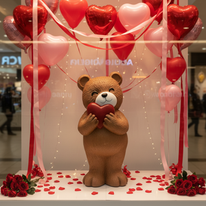 Luminous Teddy Bear Love Dolls Glowing <b>Animal</b> <b>Plastic</b> Dolls Custom <b>Animal</b> Valentine's PP Blow Molding Decorations - Product Image 6