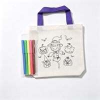 Kit de sac à main en toile DIY Halloween, motif graffiti, pratique, réutilisable et personnalisable