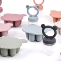 Ensemble de sucettes en silicone YLA sans BPA avec compartiment à glace et plateau pour fruits frais, moule à glace en forme de dessin animé pour l'alimentation aux fruits frais