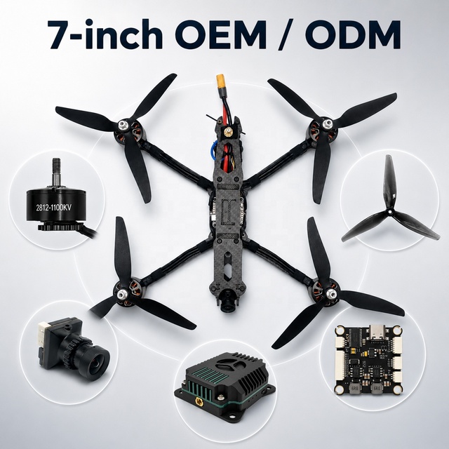 7" Long Range Plastic FPV Drone Kit 2812 1100KV Motor 3000mW VTX Professional Night Vision Quadcopter Factory Wholesale