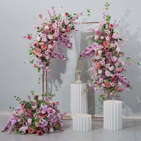 Guirlande de fleurs en soie rose violette, décoration de mariage, de remise de diplôme, de fête d'Halloween, longue durée