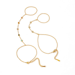 Pulsera de cadena de moda de aleación de zinc chapada en oro con diamantes para mujer estilo europeo YB3 - Product Image 4