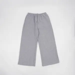 OEM custom wholesale latest designs blank sweatpants men's grey wide leg casual pants