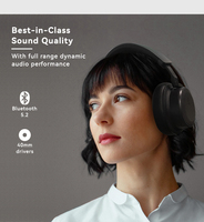 Casque de jeu sans fil Bluetooth à réduction de bruit ANC avec micro, son stéréo HiFi, casque supra-auriculaire