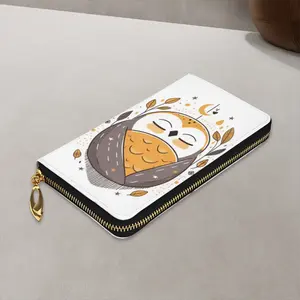 Custom image Casual Vintage Leather Long Clutch <b>Wallet</b> Short Length <b>Zipper</b> Closure RFID Feature Geometric Logo Pattern Genuine Cowhide Lining - Product Image 3