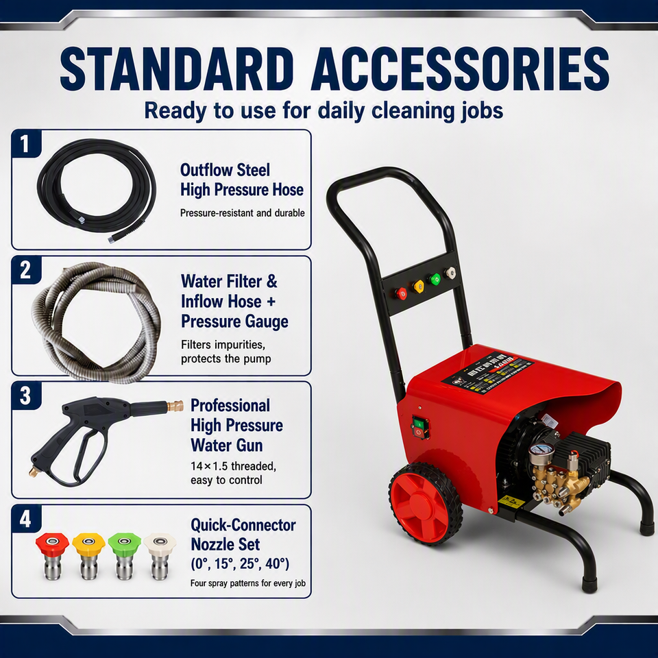 Electric Car Washer Commercial 100bar High Pressure Cleaner Machine 8L ...