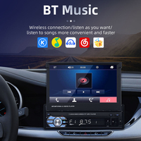 Reproductor MP5 para Auto de 7 Pulgadas con Pantalla Abatible Manual, Mirror Link, Radio FM, USB, TF, Llamadas Manos Libres, Entrada para Cámara de Reversa, Sistema Wince, Estéreo