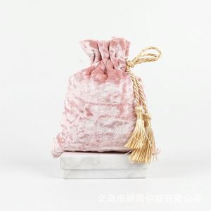 OEM Custom Logo Decorative Tassel Velvet Drawstring <b>Pouch</b> Anti-Dust for Wine Bottle Storage Liquor Bag - Product Image 2