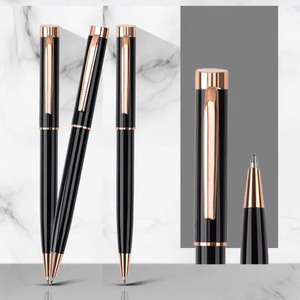 Bolígrafo de Metal Rosa Dorado de Alta Calidad NM-63 con Logotipo Láser Personalizado, Publicitario y Promocional, Tinta Negra de 1.0 mm, Mecanismo Giratorio - Product Image 1