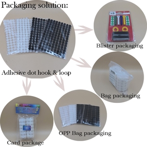 Hitam dan putih bulat perekat kait dan <span class=keywords><strong>Loop</strong></span> Custom pengencang 15mm Dot perekat kuat gambar nilon stiker Velcroes - Product Image 6